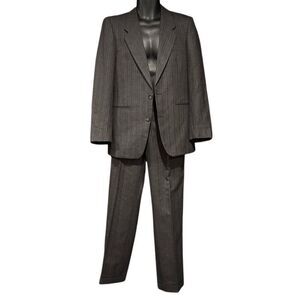 Eagle’s Pants Striped Gray Brown Wool Suit Men’s 36S